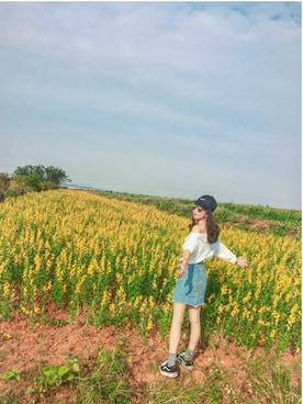 「skirt」｜「アイテム（帽子）」を使った、Anitaさん（レディース・154cm）の秋コーディネート