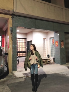 「靴」｜「アイテム（ジャケット/アウター）」を使った、Anitaさん（レディース・154cm）の冬コーディネート