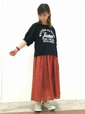 「black」｜「アイテム（腕時計）」を使った、miho1314さん（レディース・158cm）の春コーディネート