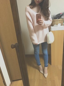 「MERCURYDUO（マーキュリーデュオ）のアイテム（キャミソール）」を使った、Yoshie Fujiuさん（レディース・155cm）の冬コーディネート