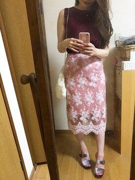 「MERCURYDUO（マーキュリーデュオ）のアイテム（その他シューズ）」を使った、Yoshie Fujiuさん（レディース・155cm）の夏コーディネート