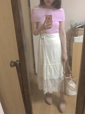 「MERCURYDUO（マーキュリーデュオ）のアイテム（トートバッグ）」を使った、Yoshie Fujiuさん（レディース・155cm）の夏コーディネート