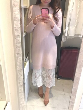 「MERCURYDUO（マーキュリーデュオ）のアイテム（パンプス）」を使った、Yoshie Fujiuさん（レディース・155cm）の秋コーディネート