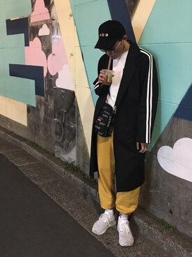 「Gosha Rubchinskiy（ゴーシャラブチンスキー）のアイテム（キャップ）」を使った、贯太さん（メンズ・175cm）の春コーディネート