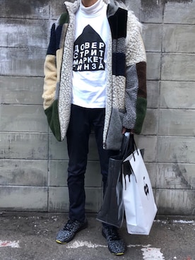 「Gosha Rubchinskiy（ゴーシャラブチンスキー）のアイテム（その他アウター）」を使った、贯太さん（メンズ・175cm）の冬コーディネート