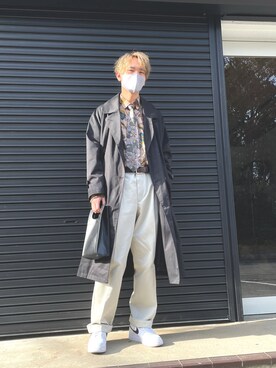 「Adoon plain（アドーンプレーン）のアイテム（ハンドバッグ）」を使った、りゅうへーさん（メンズ・180cm）の春コーディネート