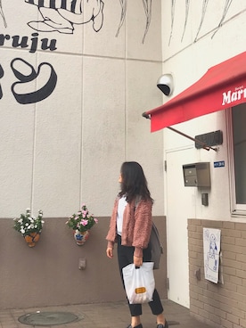 「アイテム（カバーオール、ピンク系）」を使った、Yuriさん（レディース・158cm）の秋コーディネート