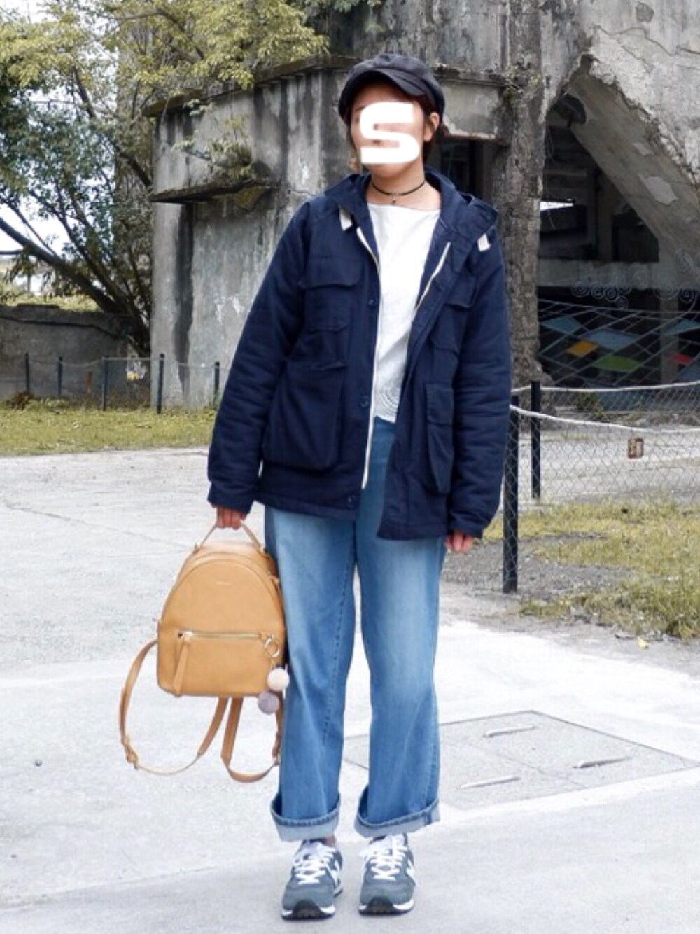 「春、休日スタイル、ootd、低身長、休日コーデ、大人カジュアル、GU、UNIQLO、New Balance、ML574」｜「GUのアイテム（トップス、ホワイト系）」を使った、Luke&Stopnessさん（レディース・161cm）の春コーディネートの1枚目の写真