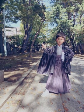 「モダン」｜「アイテム（浴衣）」を使った、sme⑅◡̈*さん（キッズ・100cm）の秋コーディネート