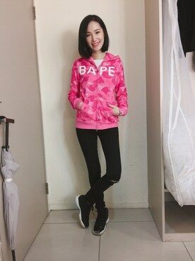 「A BATHING APE（アベイシングエイプ）のアイテム（ジャケット/アウター）」を使った、𓇬ℍ𝕒𝕟𝕒𓇬さん（レディース・169cm）の冬コーディネート