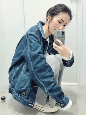 「WTAPS（ダブルタップス）のアイテム（デニムジャケット）」を使った、𓇬ℍ𝕒𝕟𝕒𓇬さん（レディース・170cm）の冬コーディネート