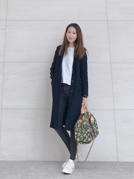 「LouisVuitton」｜「アイテム（チェスターコート）」を使った、𓇬ℍ𝕒𝕟𝕒𓇬さん（レディース・170cm）の秋コーディネート