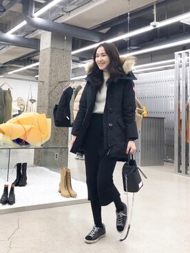 ダウンジャケット コートを使った 韓国旅行 の人気ファッションコーディネート Wear