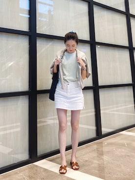 「HERMES（エルメス）のアイテム（シューズ）」を使った、𓇬ℍ𝕒𝕟𝕒𓇬さん（レディース・170cm）の夏コーディネート