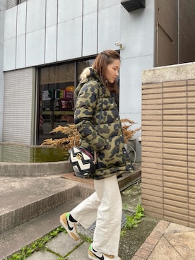 「A BATHING APE（アベイシングエイプ）のアイテム（ジャケット/アウター）」を使った、𓇬ℍ𝕒𝕟𝕒𓇬さん（レディース・170cm）の冬コーディネート