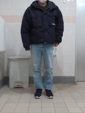 「リーバイス501」｜「アイテム（ブルゾン）」を使った、しんちゃんさん（メンズ・165cm）の冬コーディネート