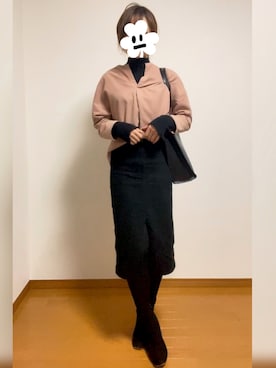 「MARC JACOBS（マークジェイコブス）のアイテム（トートバッグ）」を使った、ふくださん（レディース・159cm）の冬コーディネート