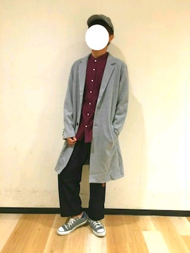 「アパレルスタッフ」｜「アイテム（チェスターコート）」を使った、こるくさん（メンズ・168cm）の秋コーディネート