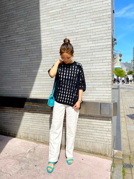 「white pants」｜M746さん（レディース・165cm）の春コーディネート