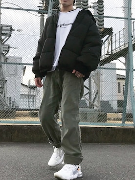 「w closet（ダブルクローゼット）のアイテム（ジャケット/アウター）」を使った、増渕駿介さん（メンズ・163cm）の冬コーディネート