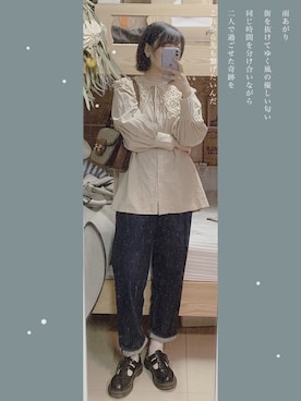 「GUCCI」｜「アイテム（その他シューズ）」を使った、Leaf桑麻さん（レディース・163cm）の春コーディネート