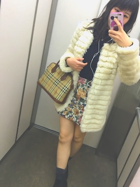 「CECIL McBEE（セシルマクビー）のアイテム（その他アウター）」を使った、あやさん（レディース・163cm）の冬コーディネート