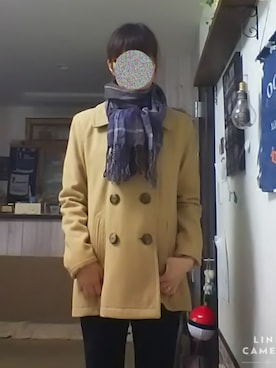 「OLD NAVY（オールドネイビー）のアイテム（ピーコート）」を使った、よっこさん（レディース・156cm）の秋コーディネート