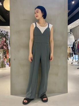 「JOINT WORKS（ジョイントワークス）のアイテム（オールインワン・サロペット）」を使った、mizukiさん（レディース・155cm）の春コーディネート