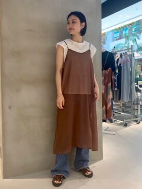 「JOINT WORKS（ジョイントワークス）のアイテム（ワンピース/ドレス）」を使った、mizukiさん（レディース・155cm）の夏コーディネート