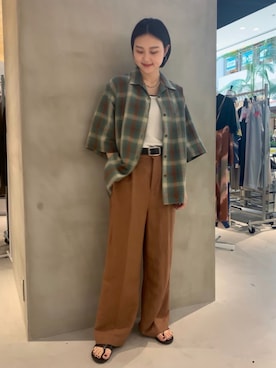 「PENDLETON（ペンドルトン）のアイテム（トップス）」を使った、mizukiさん（レディース・155cm）の夏コーディネート