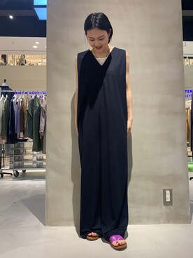 「JOINT WORKS（ジョイントワークス）のアイテム（オールインワン・サロペット）」を使った、mizukiさん（レディース・155cm）の夏コーディネート