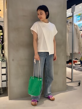 「JOINT WORKS（ジョイントワークス）のアイテム」を使った、mizukiさん（レディース・155cm）の夏コーディネート