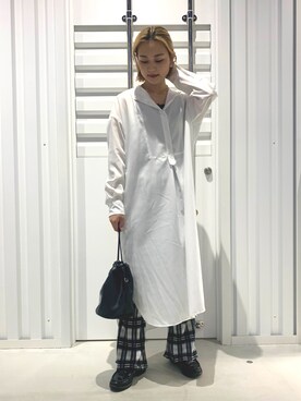 「JOINT WORKS（ジョイントワークス）のアイテム（ワンピース/ドレス）」を使った、mizukiさん（レディース・155cm）の秋コーディネート