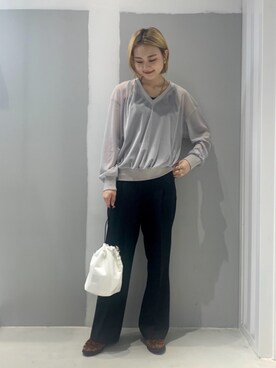 「JOINT WORKS（ジョイントワークス）のアイテム（トップス）」を使った、mizukiさん（レディース・155cm）の秋コーディネート