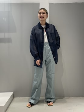 「JOINT WORKS（ジョイントワークス）のアイテム（シャツ/ブラウス）」を使った、mizukiさん（レディース・155cm）の春コーディネート