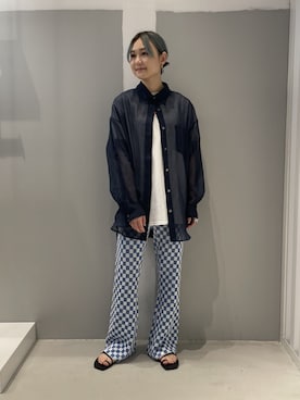 「JOINT WORKS（ジョイントワークス）のアイテム（シャツ/ブラウス）」を使った、mizukiさん（レディース・155cm）の春コーディネート