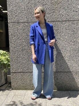 「JOINT WORKS（ジョイントワークス）のアイテム（ジャケット/アウター）」を使った、mizukiさん（レディース・155cm）の春コーディネート