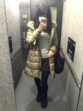 「キュロット」｜「アイテム（その他アウター）」を使った、Mitsueleenoさん（レディース・164cm）の冬コーディネート
