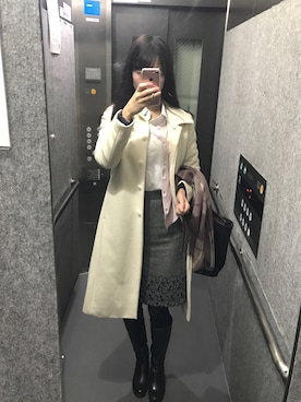 「コンサバ」｜「アイテム（アンサンブル）」を使った、Mitsueleenoさん（レディース・164cm）の冬コーディネート