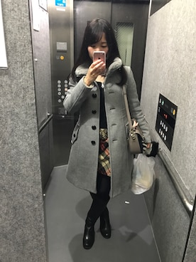 「コンサバ」｜「アイテム（ダウンジャケット/コート）」を使った、Mitsueleenoさん（レディース・164cm）の冬コーディネート