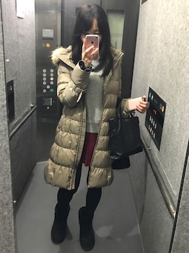BURBERRY BLUE LABELグレー ダウンジャケット フード付き BURBERRY BLUE LABELグレー ダウンジャケット フード付き