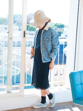 「メチャカリ」｜「アイテム（ジャケット/アウター）」を使った、seekaさん（レディース・154cm）の冬コーディネート