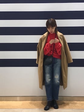 「MAISON EUREKA（メゾンエウレカ）のアイテム」を使った、seekaさん（レディース・154cm）の冬コーディネート