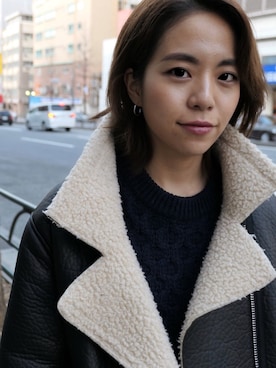 「Stussy Women（ステューシーウィメン）のアイテム」を使った、seekaさん（レディース・154cm）の冬コーディネート