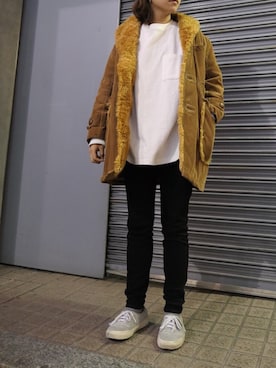 「Engineered Garments（エンジニアードガーメンツ）のアイテム（ジャケット/アウター）」を使った、seekaさん（レディース・154cm）の春コーディネート