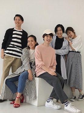「メチャカリ」｜「アイテム（Tシャツ/カットソー）」を使った、seekaさん（レディース・154cm）の春コーディネート