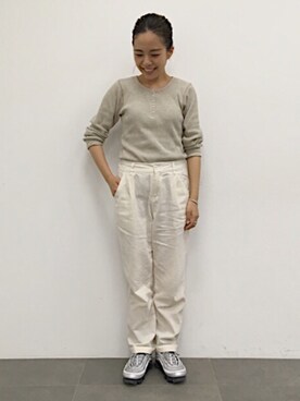 「メチャカリ」｜「アイテム（Tシャツ/カットソー）」を使った、seekaさん（レディース・154cm）の春コーディネート