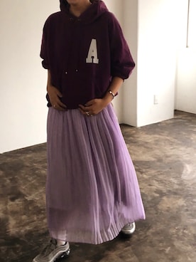 「GARAGE OF GOOD CLOTHING（ガレージオブグッドクロージング）のアイテム（トップス）」を使った、seekaさん（レディース・154cm）の夏コーディネート