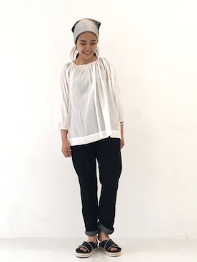 「メチャカリ」｜「アイテム（パンツ）」を使った、seekaさん（レディース・154cm）の夏コーディネート