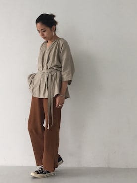 「メチャカリ」｜「アイテム（パンツ）」を使った、seekaさん（レディース・154cm）の夏コーディネート
